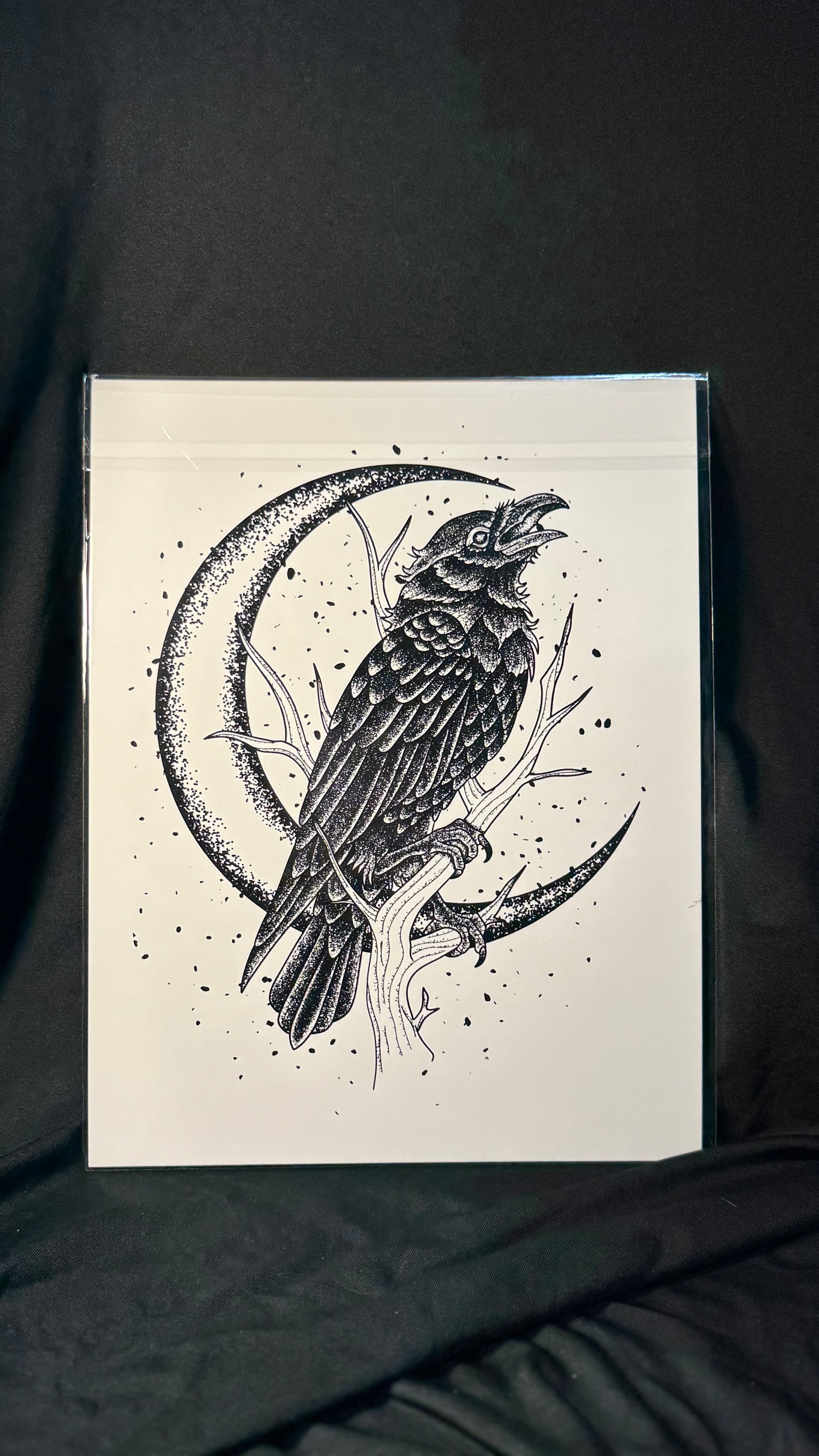 Raven moon print
