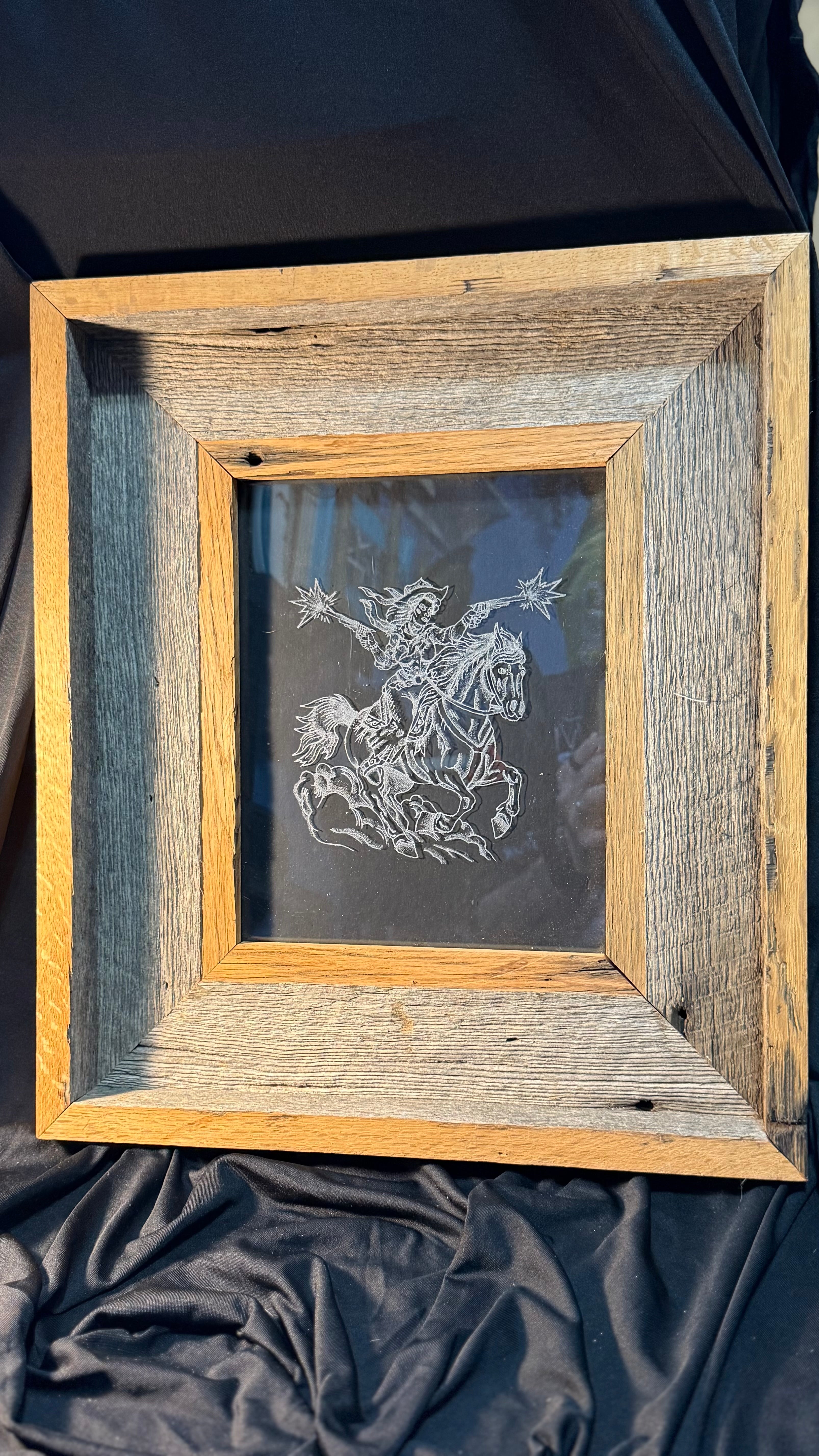 Cowgirl engraving