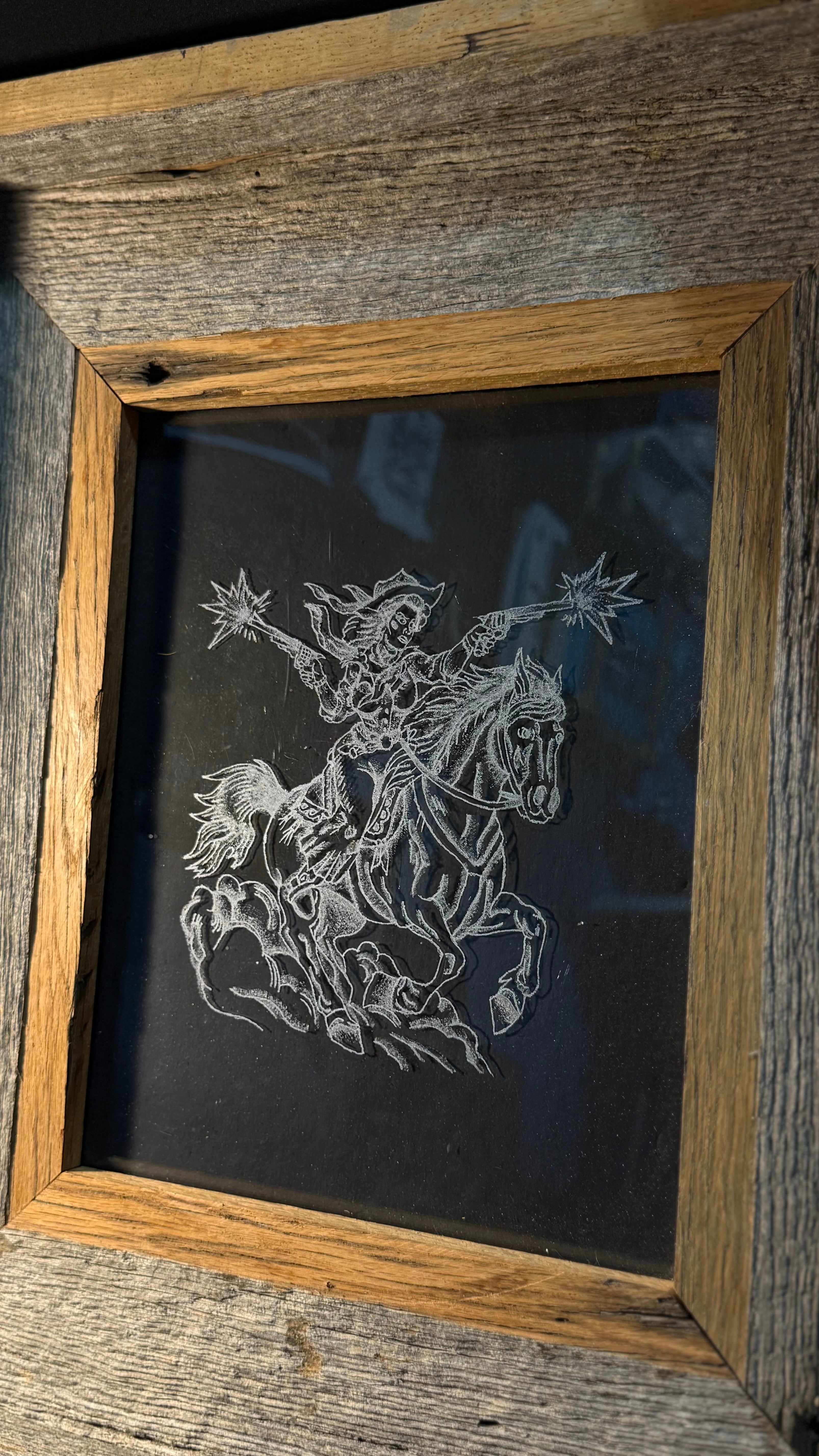 Cowgirl engraving