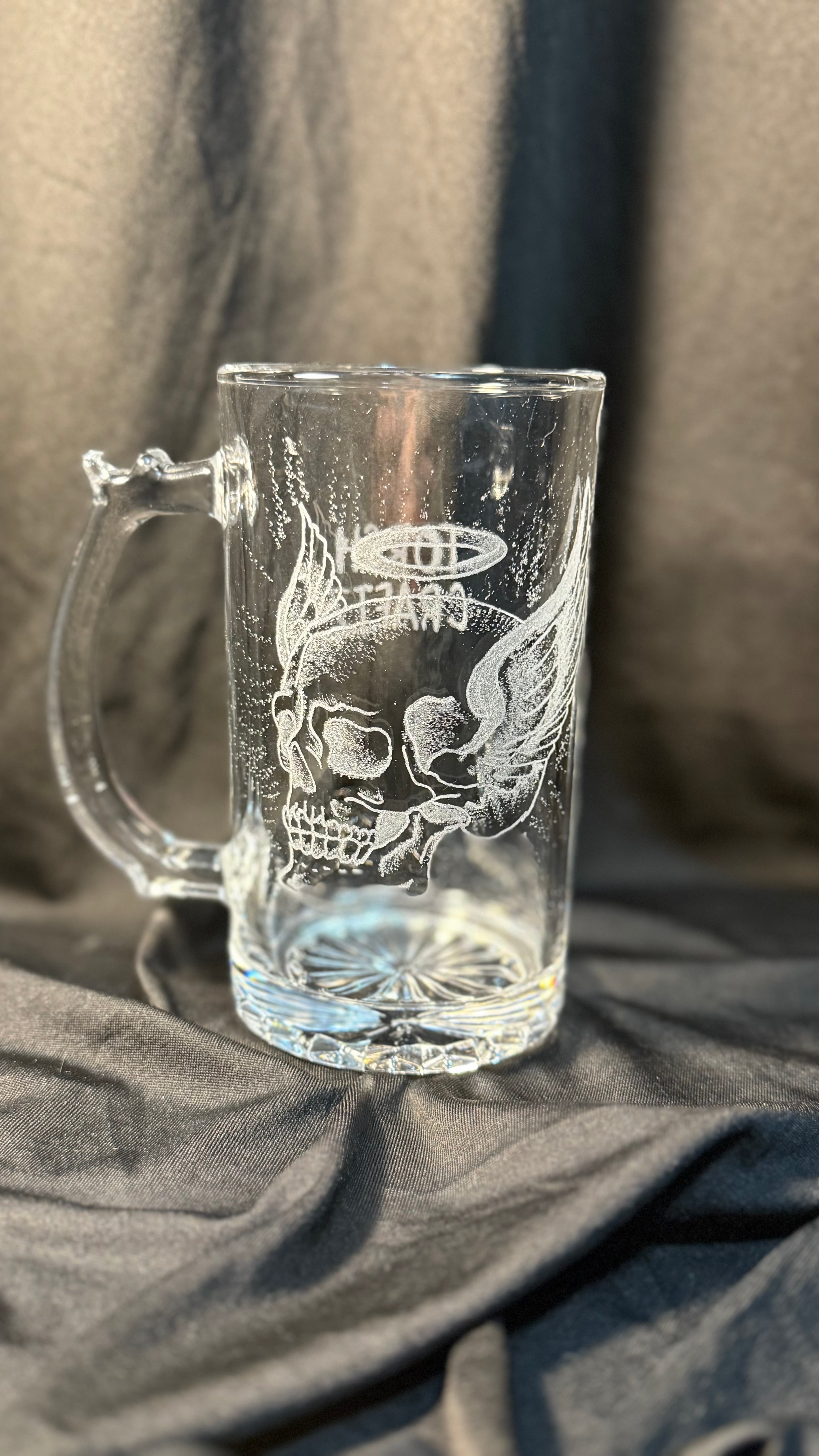 Angel skull engraving