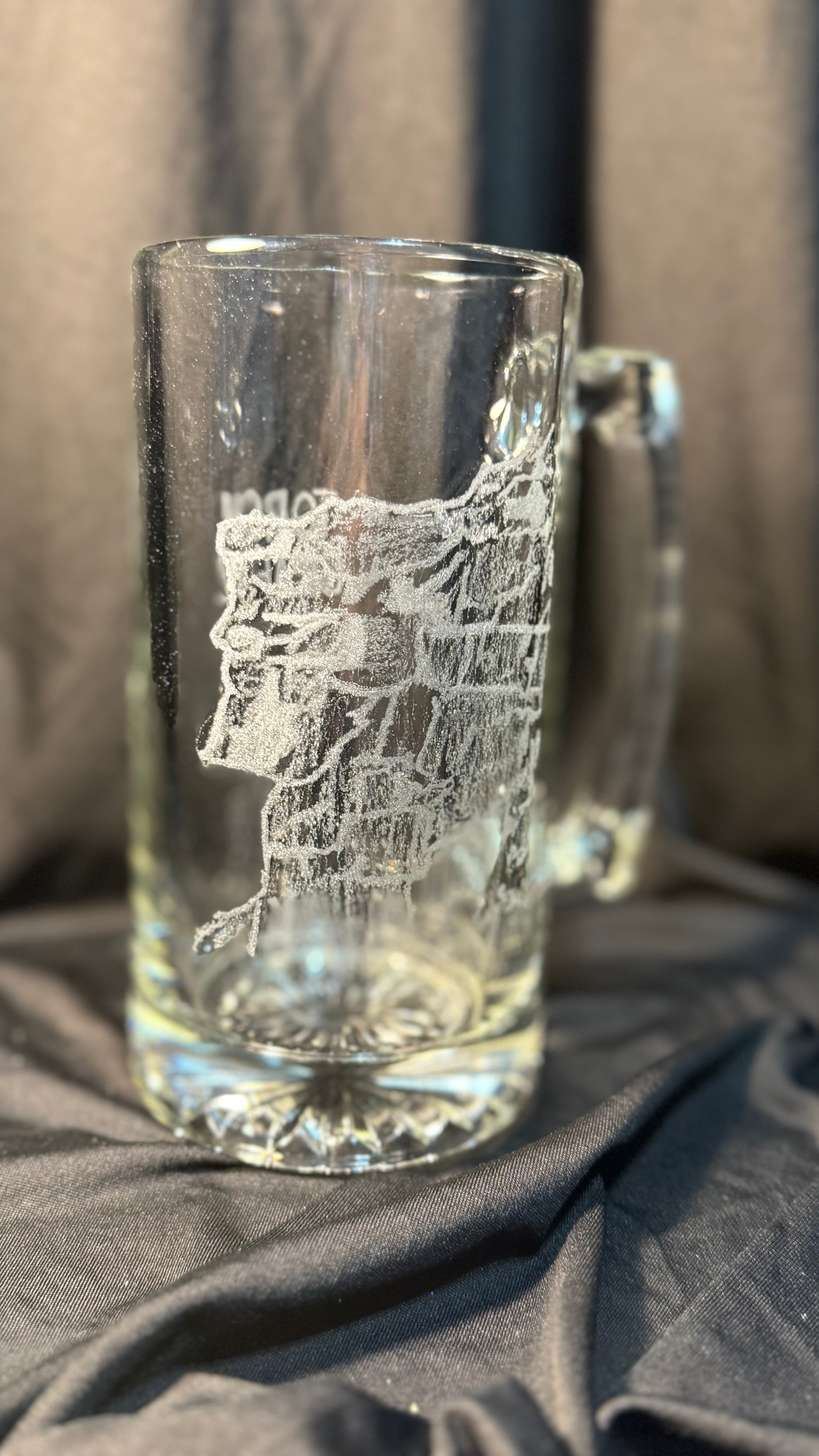 Old man on the mtn engraving