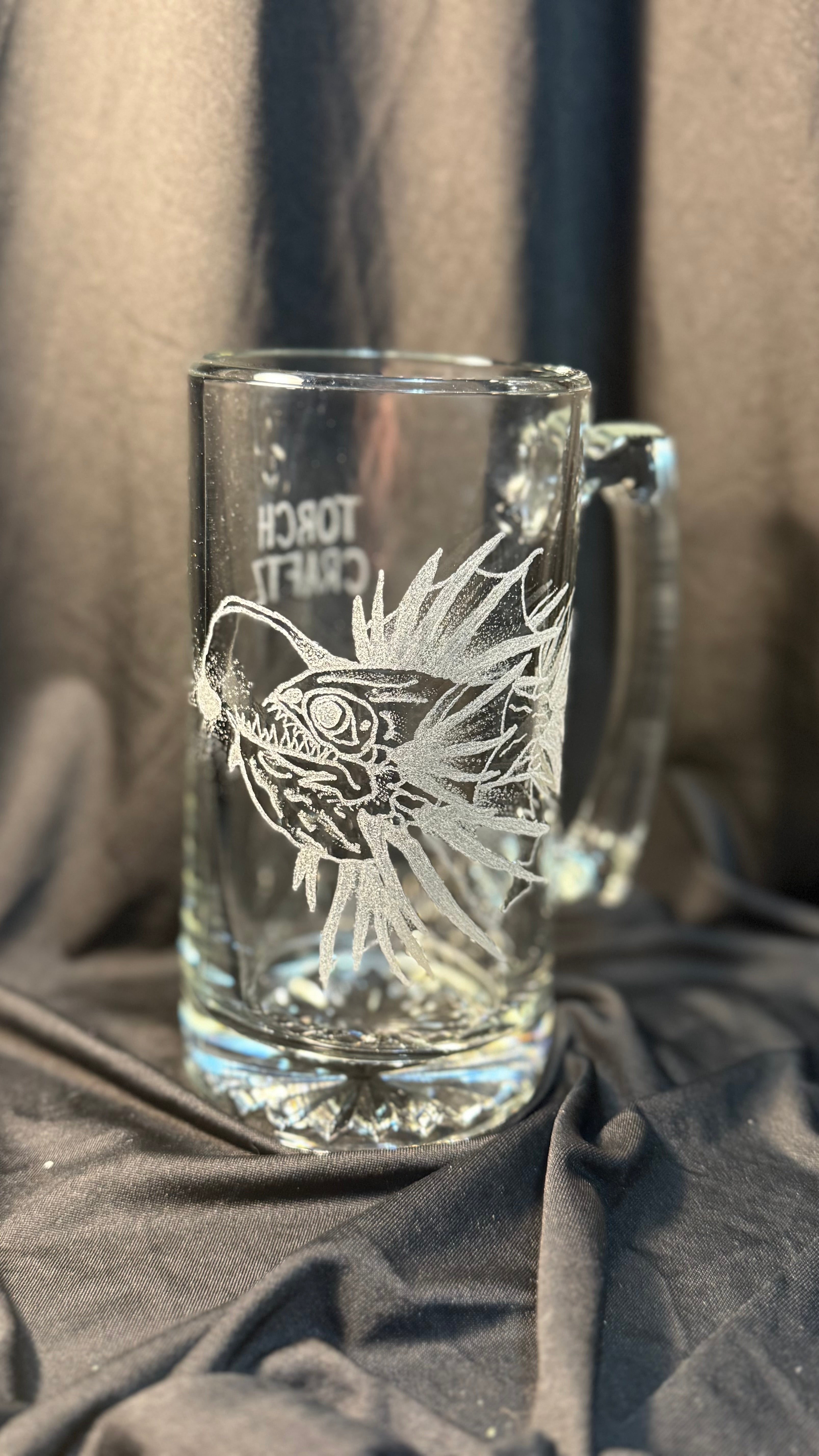 Angler fish engraving