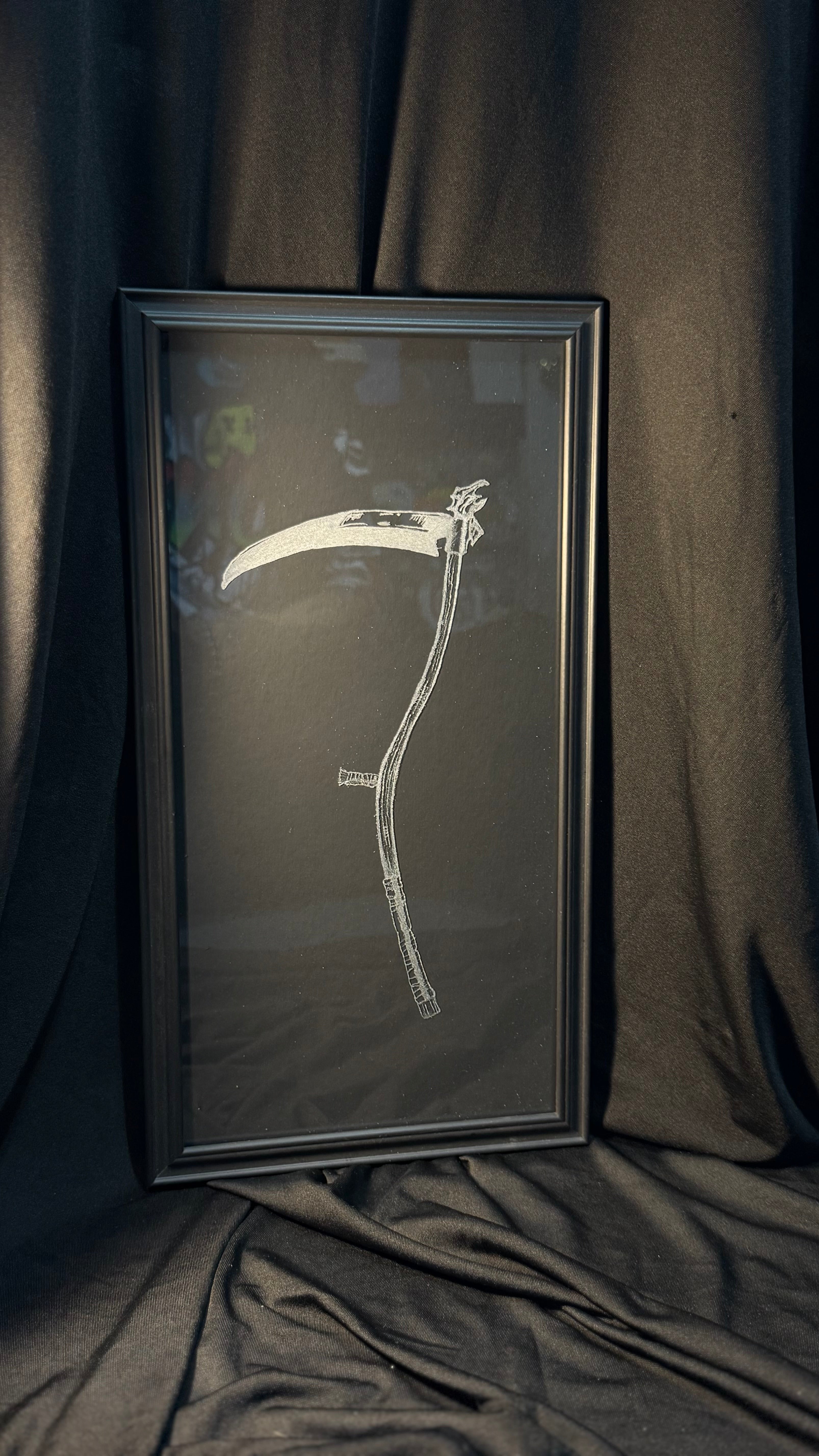 Scythe engraving